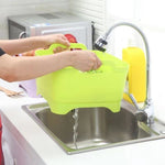2 Pcs Évier Mobile Multifonctionnel Cuisine En Plastique Panier À Laver Les Légumes Fruits Et Légumes Panier De Rangement Avec Vidange, Rose, Violet, Vert, Bleu, Blanc, Gris Foncé, Vert Foncé