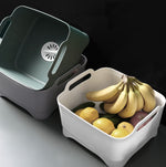 2 Pcs Évier Mobile Multifonctionnel Cuisine En Plastique Panier À Laver Les Légumes Fruits Et Légumes Panier De Rangement Avec Vidange, Rose, Violet, Vert, Bleu, Blanc, Gris Foncé, Vert Foncé