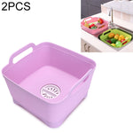 2 Pcs Évier Mobile Multifonctionnel Cuisine En Plastique Panier À Laver Les Légumes Fruits Et Légumes Panier De Rangement Avec Vidange, Rose, Violet, Vert, Bleu, Blanc, Gris Foncé, Vert Foncé