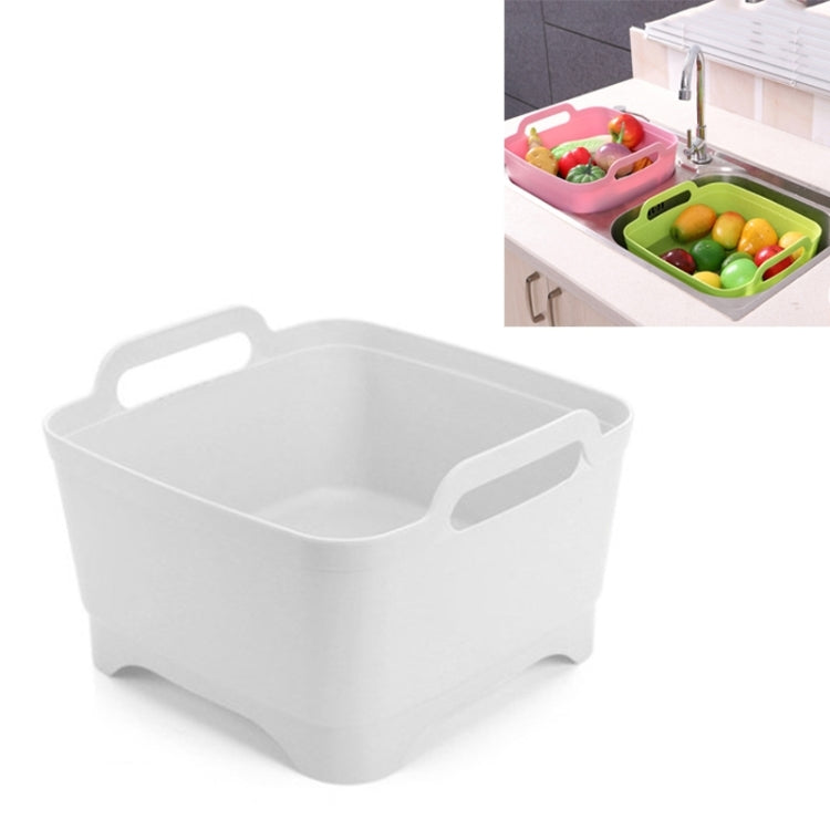 2 Pcs Évier Mobile Multifonctionnel Cuisine En Plastique Panier À Laver Les Légumes Fruits Et Légumes Panier De Rangement Avec Vidange, Rose, Violet, Vert, Bleu, Blanc, Gris Foncé, Vert Foncé