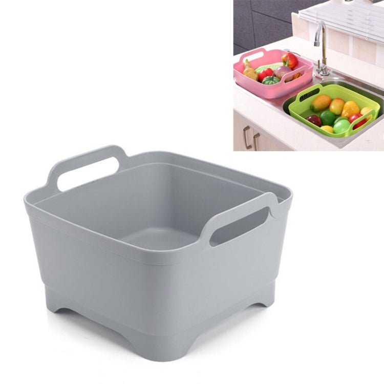 2 Pcs Évier Mobile Multifonctionnel Cuisine En Plastique Panier À Laver Les Légumes Fruits Et Légumes Panier De Rangement Avec Vidange, Rose, Violet, Vert, Bleu, Blanc, Gris Foncé, Vert Foncé
