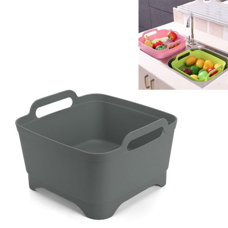 2 Pcs Évier Mobile Multifonctionnel Cuisine En Plastique Panier À Laver Les Légumes Fruits Et Légumes Panier De Rangement Avec Vidange, Rose, Violet, Vert, Bleu, Blanc, Gris Foncé, Vert Foncé