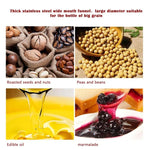Entonnoir alimentaire domestique en acier inoxydable 304 à grand calibre, entonnoir en acier