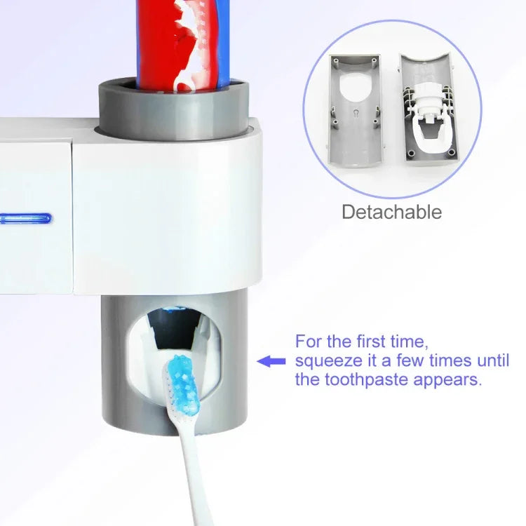 Porte-Brosse à Dents Mural pour Toilettes Sans Perçage avec Désinfection Électrique Ultraviolet, Prise US, Prise UK, Prise EU, Recharge USB
