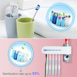 Porte-Brosse à Dents Mural pour Toilettes Sans Perçage avec Désinfection Électrique Ultraviolet, Prise US, Prise UK, Prise EU, Recharge USB