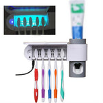 Porte-Brosse à Dents Mural pour Toilettes Sans Perçage avec Désinfection Électrique Ultraviolet, Prise US, Prise UK, Prise EU, Recharge USB