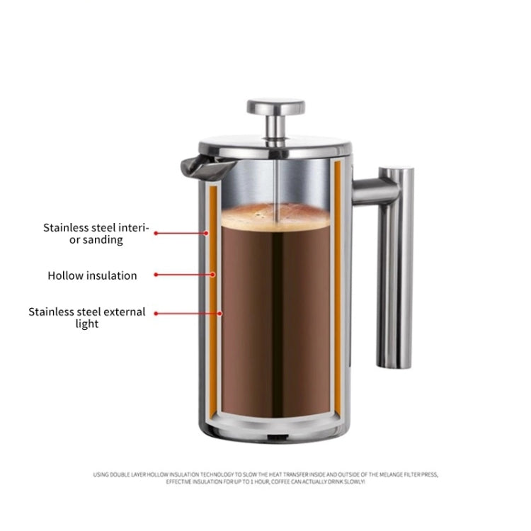 Cafetière à piston en acier inoxydable 304, pot à thé fait à la main, 350 ml, 800 ml, 1000 ml
