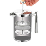 Cafetière à piston en acier inoxydable 304, pot à thé fait à la main, 350 ml, 800 ml, 1000 ml
