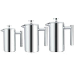 Cafetière à piston en acier inoxydable 304, pot à thé fait à la main, 350 ml, 800 ml, 1000 ml