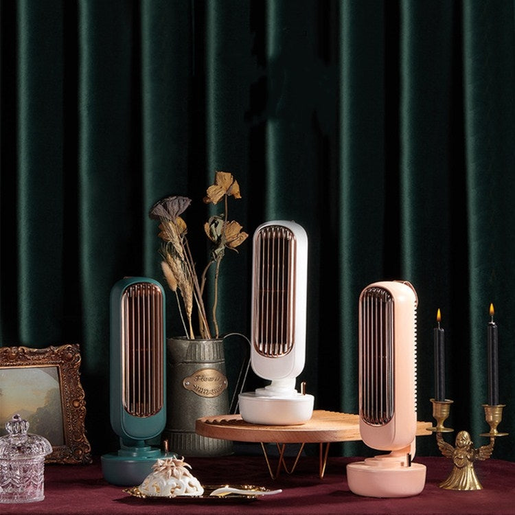 Ventilateur tour humidificateur rétro USB sans pales, refroidisseur à pulvérisation d'eau, ventilateur de bureau humidificateur