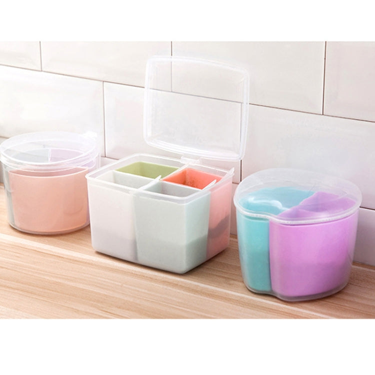 Boîte à épices ronde à trois compartiments avec cuillère, pour cuisine, boîte fraîche combinée à compartiments