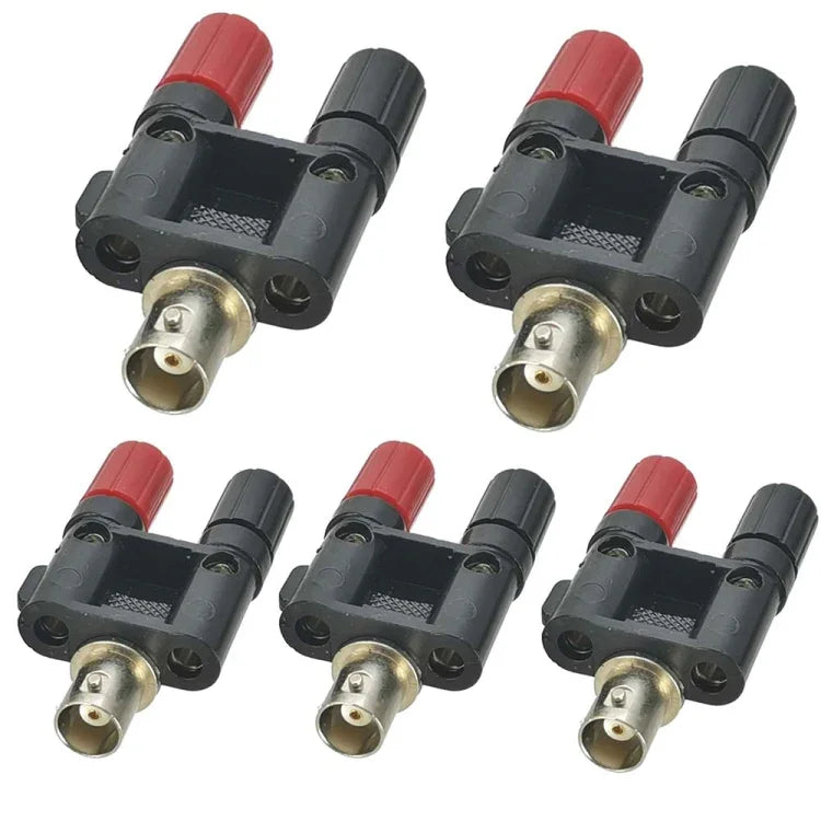 Adaptateur RF coaxial 5 pièces BNC Femelle vers Double Banana Femelle, BNC Femelle vers Double Banana Femelle