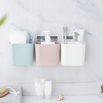 Étagère de salle de bain murale à ventouse, sans perforation, boîte de rangement, porte-brosses à dents et dentifrice, blanc, rose, vert