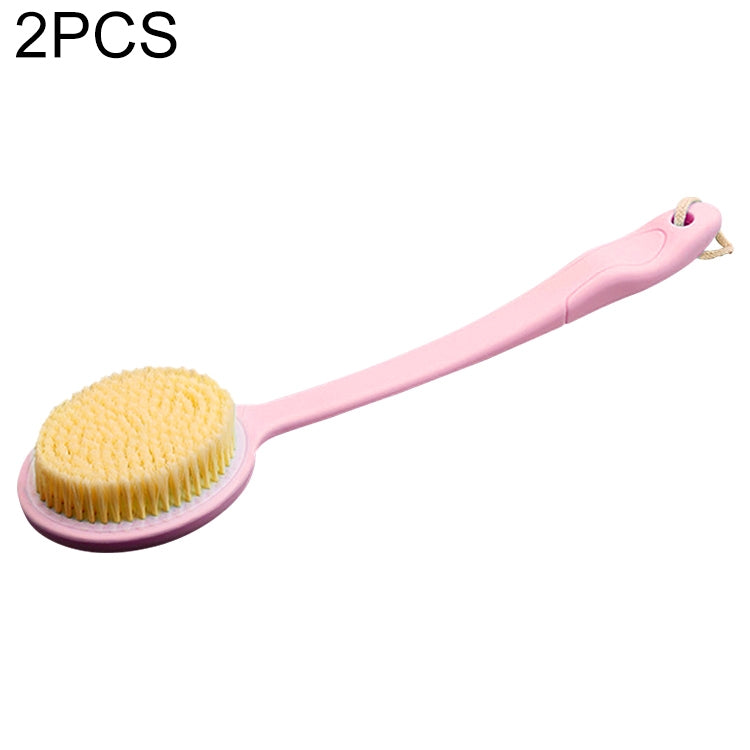 2 brosses de massage pour le dos, tête en nylon, longue poignée, brosse de bain
