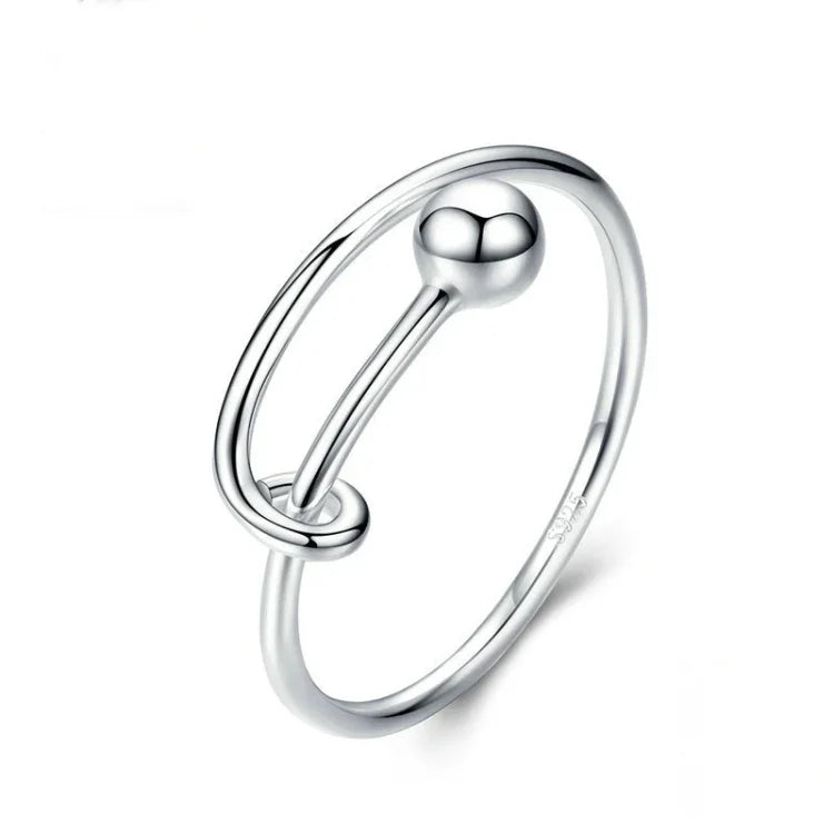Bague ouverte en argent sterling S925 plaqué platine, SCR520