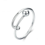 Bague ouverte en argent sterling S925 plaqué platine, SCR520