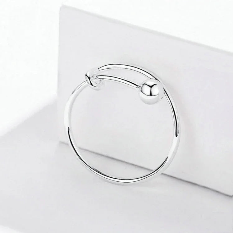 Bague ouverte en argent sterling S925 plaqué platine, SCR520