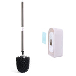 Brosse de toilette murale avec soies douces et manche long sans coins morts, rose, bleue, verte, grise
