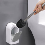 Brosse de toilette murale avec soies douces et manche long sans coins morts, rose, bleue, verte, grise