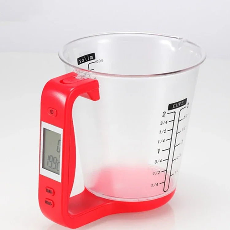 Balance électronique de cuisine 1000g / 1g, verre doseur électronique pour pâtisserie DIY, Rouge, Noir