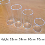 Lot de 5 tubes pour slide de guitare folk en acrylique, 28 mm (transparent), 51 mm (transparent), 60 mm (transparent), 70 mm (transparent)