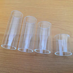Lot de 5 tubes pour slide de guitare folk en acrylique, 28 mm (transparent), 51 mm (transparent), 60 mm (transparent), 70 mm (transparent)