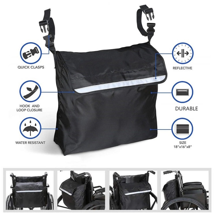 Sac de rangement pour accoudoir de fauteuil roulant électrique extérieur, 45,7x40,6x20,3 cm