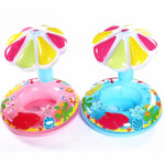 Anneau de natation gonflable en PVC écologique pour enfants en forme de champignon avec protection solaire, champignon (bleu), champignon (rose)