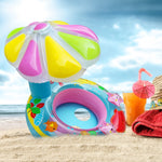 Anneau de natation gonflable en PVC écologique pour enfants en forme de champignon avec protection solaire, champignon (bleu), champignon (rose)