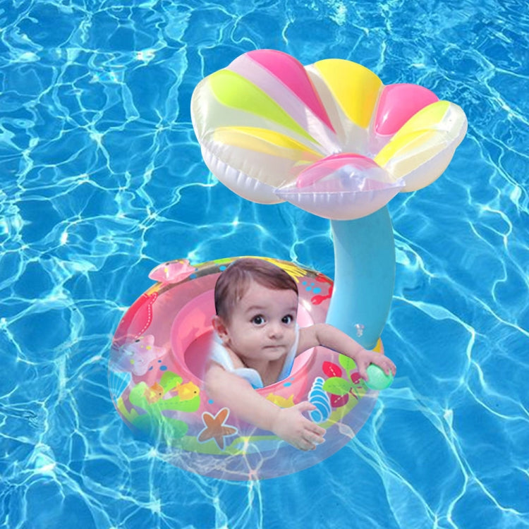 Anneau de natation gonflable en PVC écologique pour enfants en forme de champignon avec protection solaire, champignon (bleu), champignon (rose)