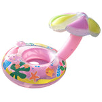 Anneau de natation gonflable en PVC écologique pour enfants en forme de champignon avec protection solaire, champignon (bleu), champignon (rose)