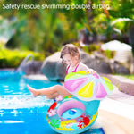 Anneau de natation gonflable en PVC écologique pour enfants en forme de champignon avec protection solaire, champignon (bleu), champignon (rose)