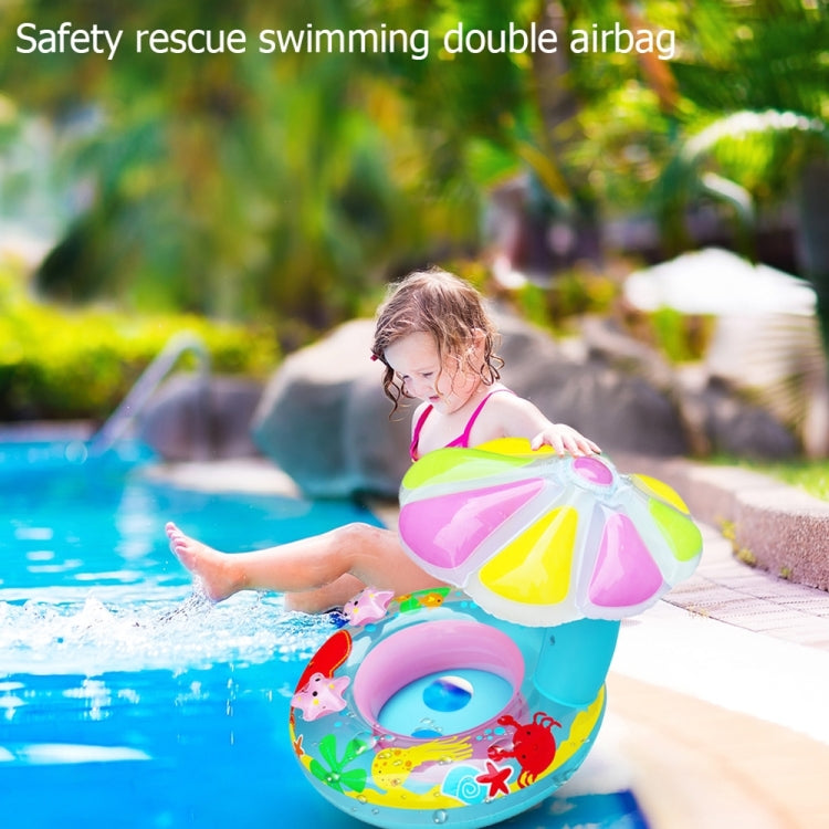 Anneau de natation gonflable en PVC écologique pour enfants en forme de champignon avec protection solaire, champignon (bleu), champignon (rose)