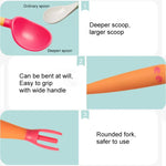 Bébé Apprend À Manger Coude D'entraînement Pliable Torsadant Cuillère Fourchette