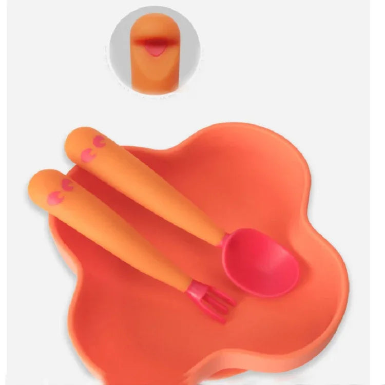 Bébé Apprend À Manger Coude D'entraînement Pliable Torsadant Cuillère Fourchette