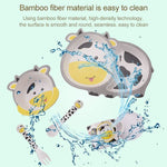 Ensemble de vaisselle en fibre de bambou pour enfants, ensemble d'assiettes de compléments alimentaires pour bébé, motifs mignons de dessins animés, 040 Girafe, 041 Vache, 042 Lion, 043 Singe, 044 Panda, 045 Grenouille