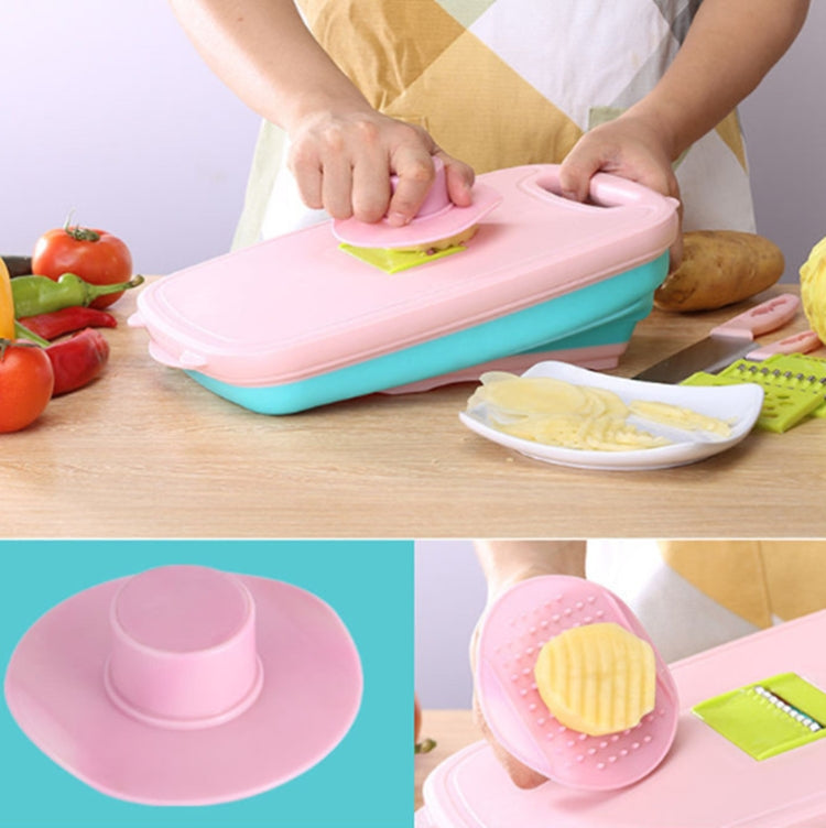 Planche à découper pliante 9 en 1 en plastique multifonctionnelle pour la maison, antibactérienne et anti-moisissure, avec couteaux inclus