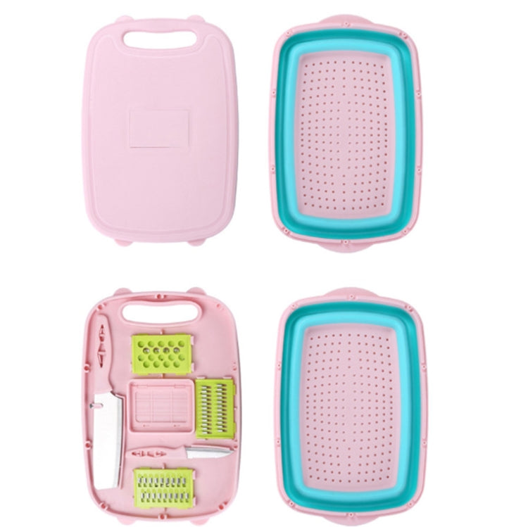 Planche à découper pliante 9 en 1 en plastique multifonctionnelle pour la maison, antibactérienne et anti-moisissure, avec couteaux inclus