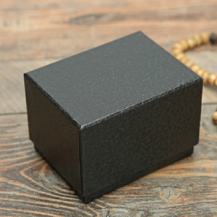 Boîte à Bijoux Montre à Texture Litchi Boîte Cadeau Boucle d'Oreille Collier Montre Boîte d'Emballage, Noir