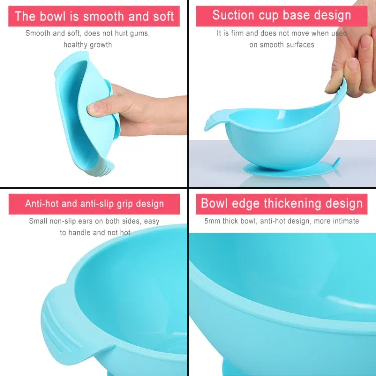 Bol en silicone de qualité alimentaire, anti-chute, antidérapant, pour bébé, avec ventouse, TBD0426387601C, TBD0426387601A, TBD0426387601B