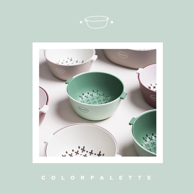 Casserole de riz de cuisine, panier de vidange double-plat en plastique pour légumes, panier de fruits, forme en U vert clair, forme en U rouge foncé, forme en U gris clair, forme en O vert clair, forme en O rouge foncé