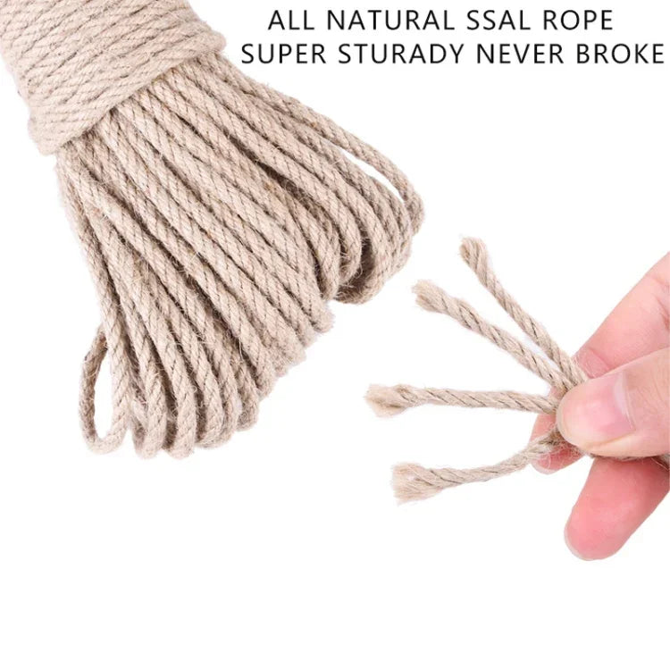 Accessoires pour animaux de compagnie : corde de chanvre pour griffoir pour chat, corde d'épée pour protéger les jouets à saisir pour chat, matériaux à saisir, 3 pièces de 10m, 30m, 50m, 10m