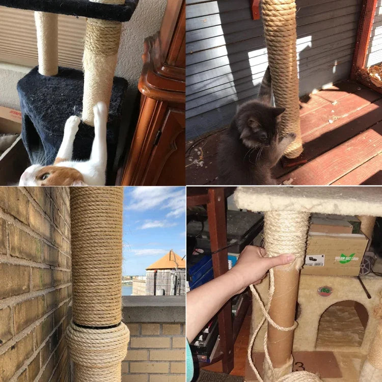 Accessoires pour animaux de compagnie : corde de chanvre pour griffoir pour chat, corde d'épée pour protéger les jouets à saisir pour chat, matériaux à saisir, 3 pièces de 10m, 30m, 50m, 10m
