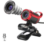 HXSJ A859 Caméra réseau 480P pour ordinateur, caméra vidéo USB avec microphone intégré absorbant le son, rouge, noir, noir sans fonction appareil photo, rouge sans fonction appareil photo