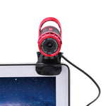 HXSJ A859 Caméra réseau 480P pour ordinateur, caméra vidéo USB avec microphone intégré absorbant le son, rouge, noir, noir sans fonction appareil photo, rouge sans fonction appareil photo