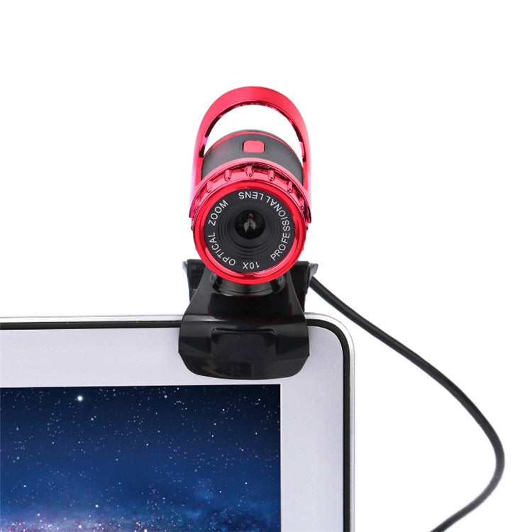 HXSJ A859 Caméra réseau 480P pour ordinateur, caméra vidéo USB avec microphone intégré absorbant le son, rouge, noir, noir sans fonction appareil photo, rouge sans fonction appareil photo