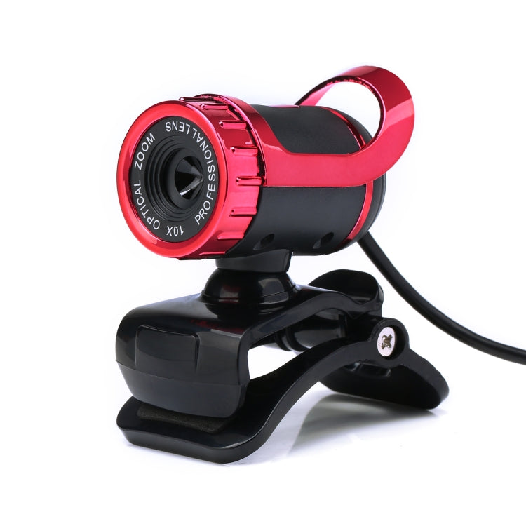 HXSJ A859 Caméra réseau 480P pour ordinateur, caméra vidéo USB avec microphone intégré absorbant le son, rouge, noir, noir sans fonction appareil photo, rouge sans fonction appareil photo