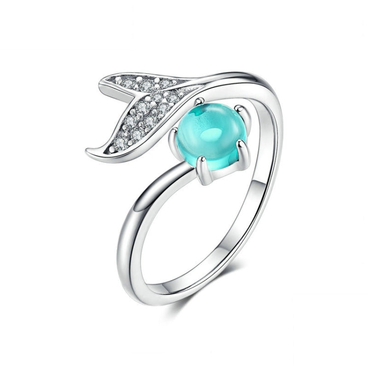 Bague ouverte Larmes de Sirène en argent sterling S925 et plaqué platine, SCR515