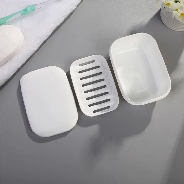 Porte-savon pour drain de salle de bain, boîte à savon de voyage en plastique scellée, porte-savon