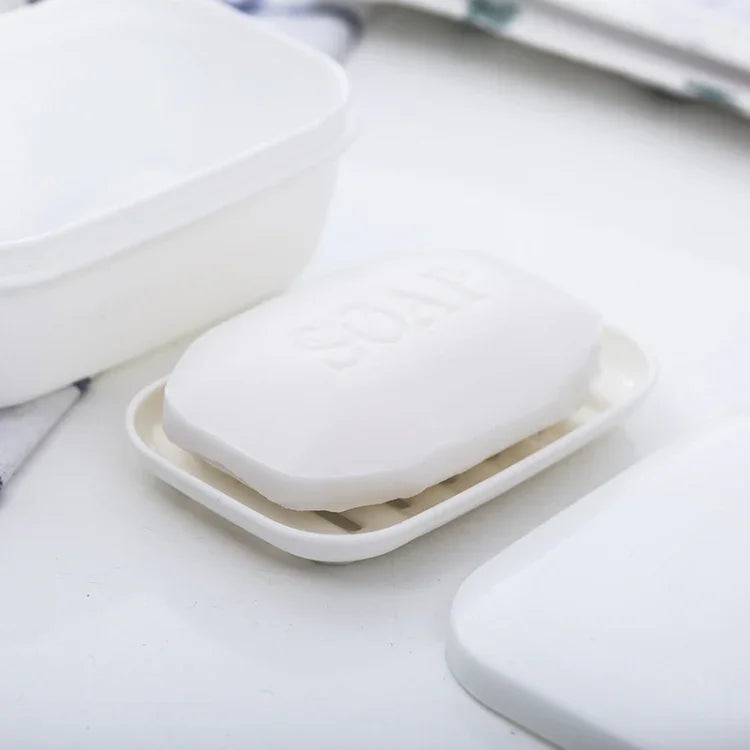 Porte-savon pour drain de salle de bain, boîte à savon de voyage en plastique scellée, porte-savon